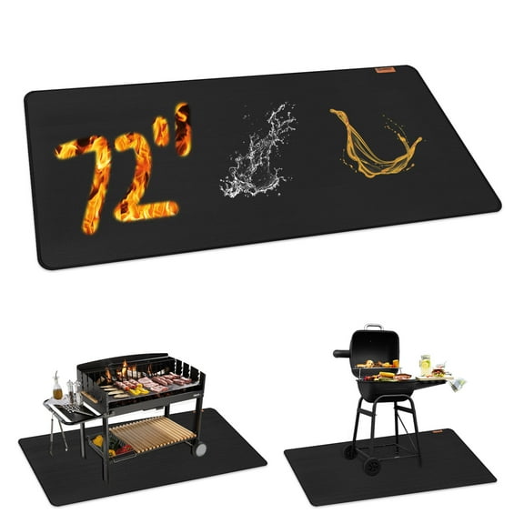 72"×39" Under Grill Mat for Outdoor Grill,Double-Side Fireproof & Heat-resistant Outdoor Grill Mat,Protective Mat for Patio,Courtyard,Tabletop