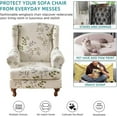 thumbnail image 5 of CHUNTIAN Wingback Chair Covers Slipcovers 2 Piece Stretch Wing Chair Covers Spandex Slipcovers Wingback Sofa Covers Armchair Covers Non-Slip Furniture Protector for Living Room Wingback Chairs, A13, 5 of 5