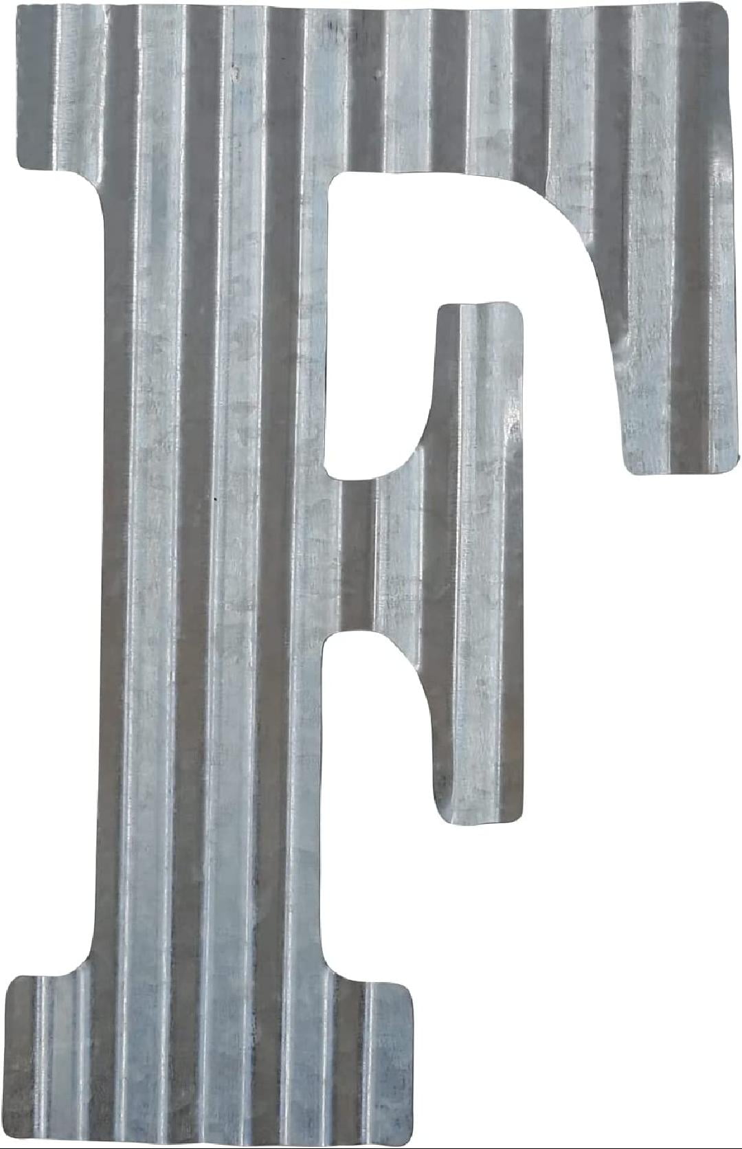  12" Metal Letter Wall Decor, Galvanized Steel Numbers, Rustic Hanging