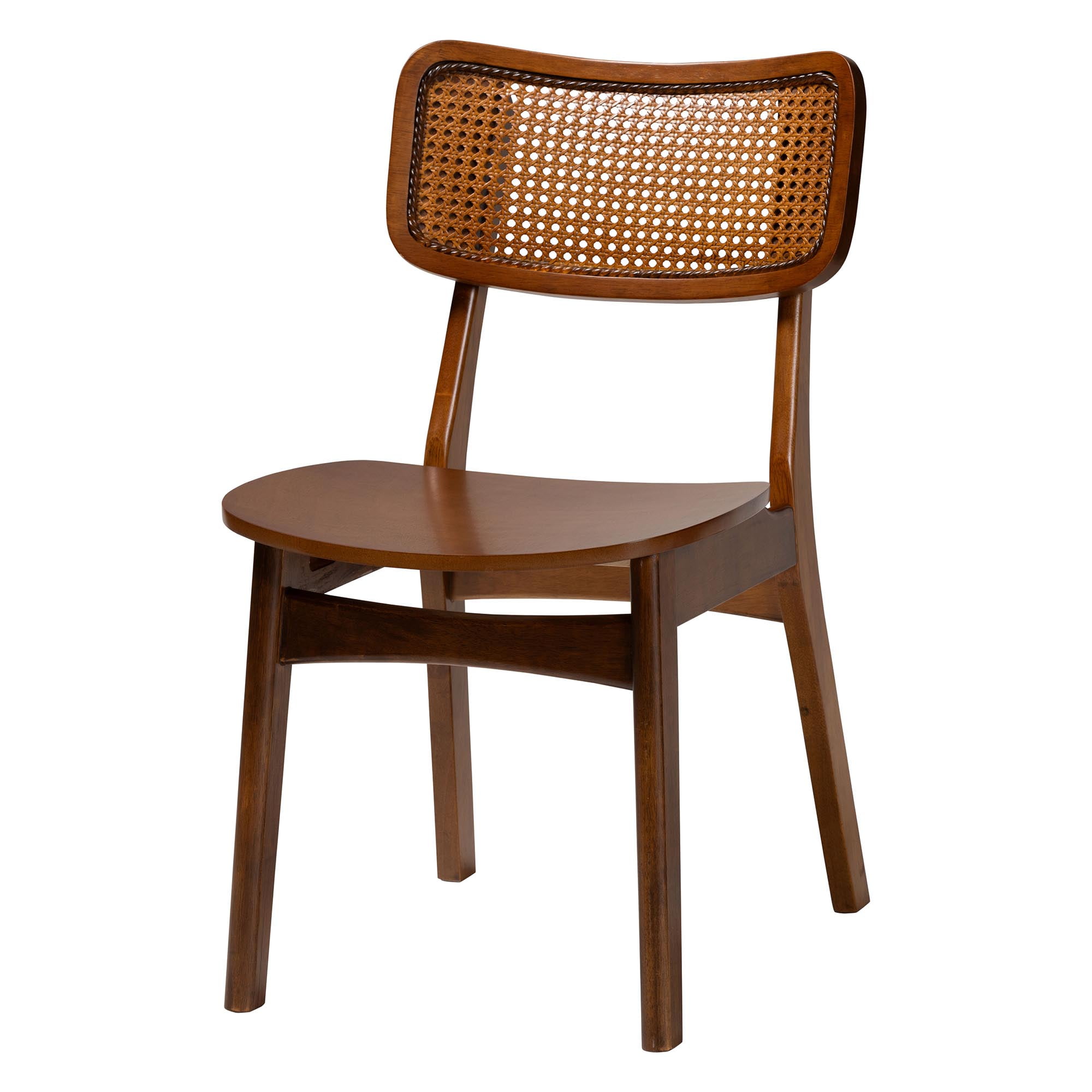 Baxton Studio Linnet Mid-Century Dining Set, 5-Piece, Walnut Brown