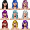 thumbnail image 4 of Daznico Colorful Fringe Hair Hat for Party with Glittery Streamers,Mardi Gras Clothing,One Size, 4 of 4