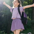 thumbnail image 3 of Eltusu Boys Athletic Shirts, Active Crew Neck Cotton Breathable Short Sleeve T-Shirts Purple Size 10-12 T, 3 of 8