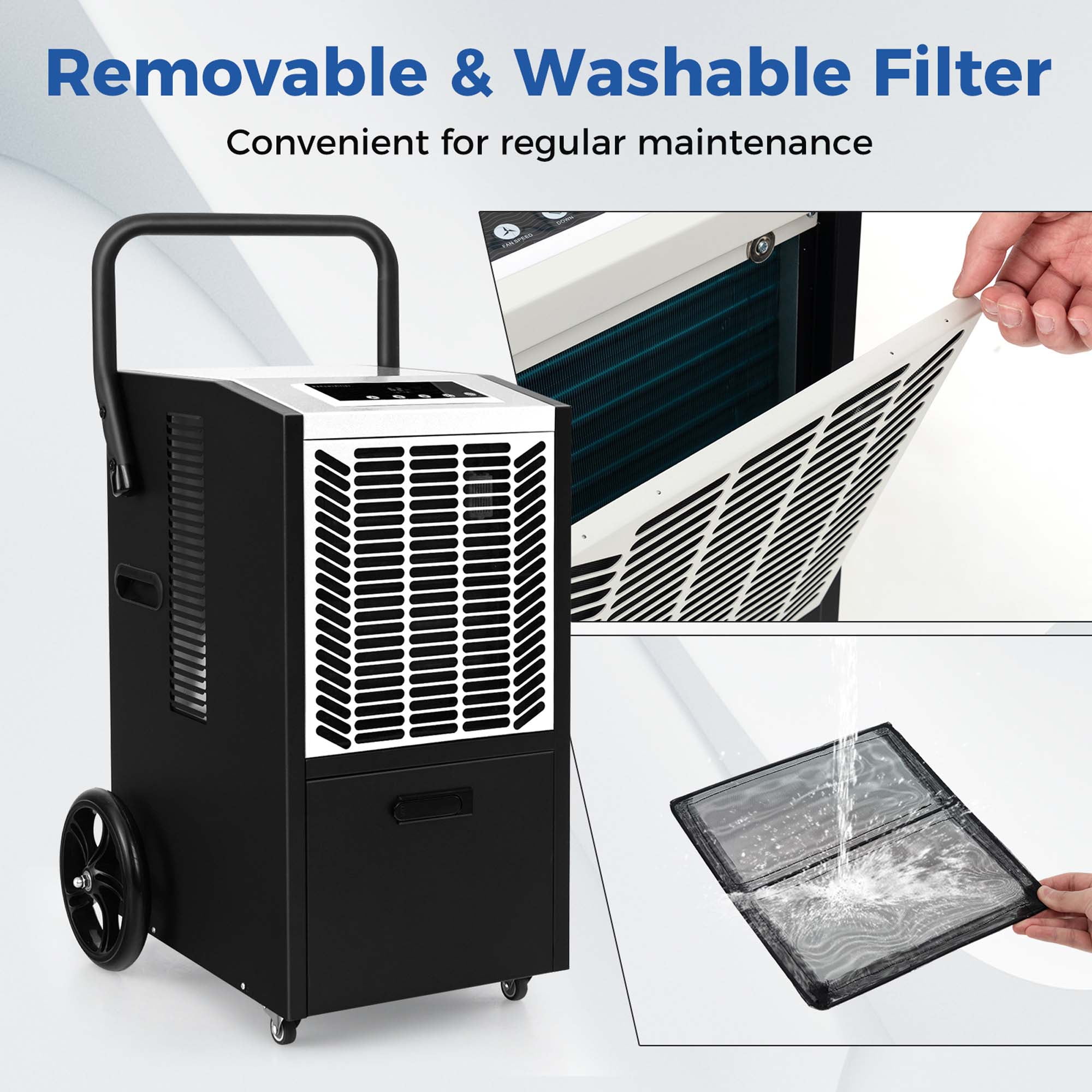Costway 163 pt Dehumidifier White - Built-in Pump