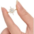 thumbnail image 3 of CZ Ring, Natural White Topaz Halo Ring, White Topaz Gemstone Ring, November Birthstone, Womens Ring, Gold Micron Ring, 925 Sterling Silver, Dainty Minimal Ring, Wedding Ring, Party Wear, Christmas, 3 of 3