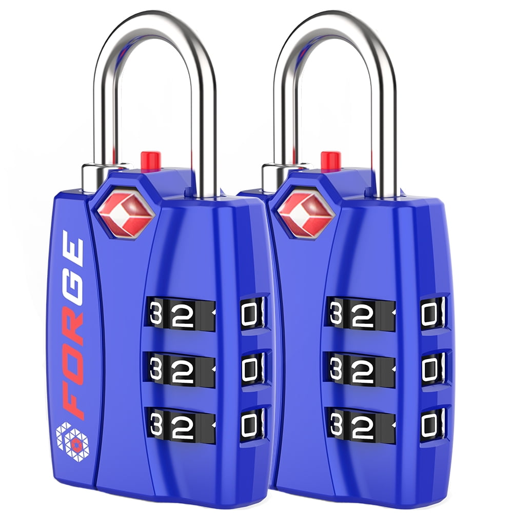 New TSA Approved Luggage Locks 2 Pack Blue Lifetime