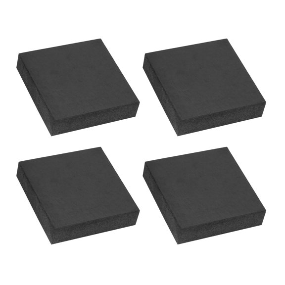 Uxcell Rubber Solid Anti-Vibration Pads, 4 Pcs 60mm x 15mm Thick Rubber Square Washers Multi-Purpose Gasket Pad Bushings Spacer for HVAC Compressor Air Conditioner, Black
