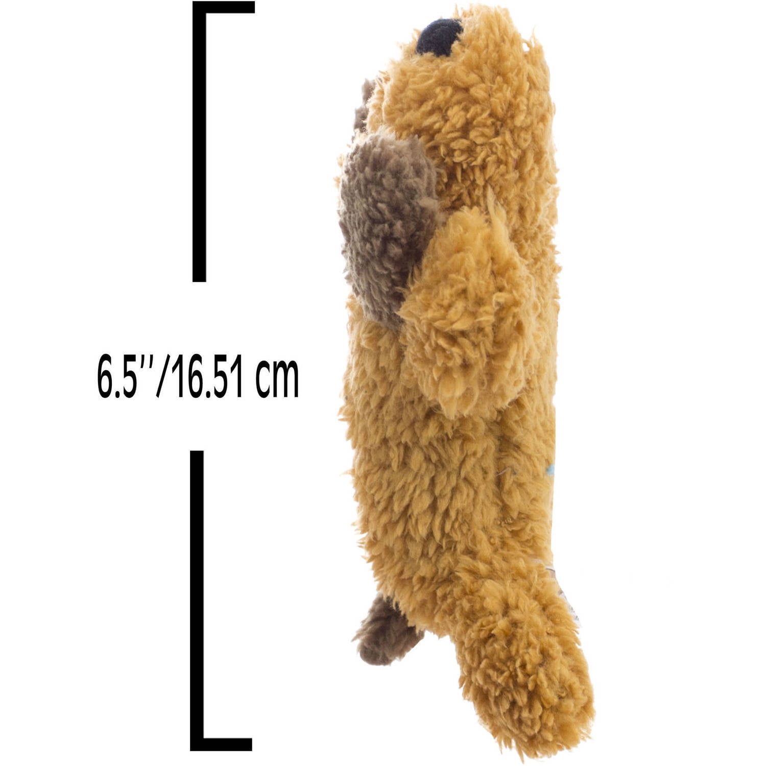Dan Dee Squeaky & Plush Dog Toy for Small to Medium Puppies, Brown 7-inch