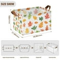 thumbnail image 7 of Yayeee Foldable Storage Basket for Shelves with Handles Set of 2 Waterproof Cloth Bins, Green Leaves, 7 of 7