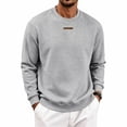 thumbnail image 6 of Pullover Sweatshirts for Men Crew Neck Long Sleeve Logo Detail Regular Fit Casual Tops, 6 of 8
