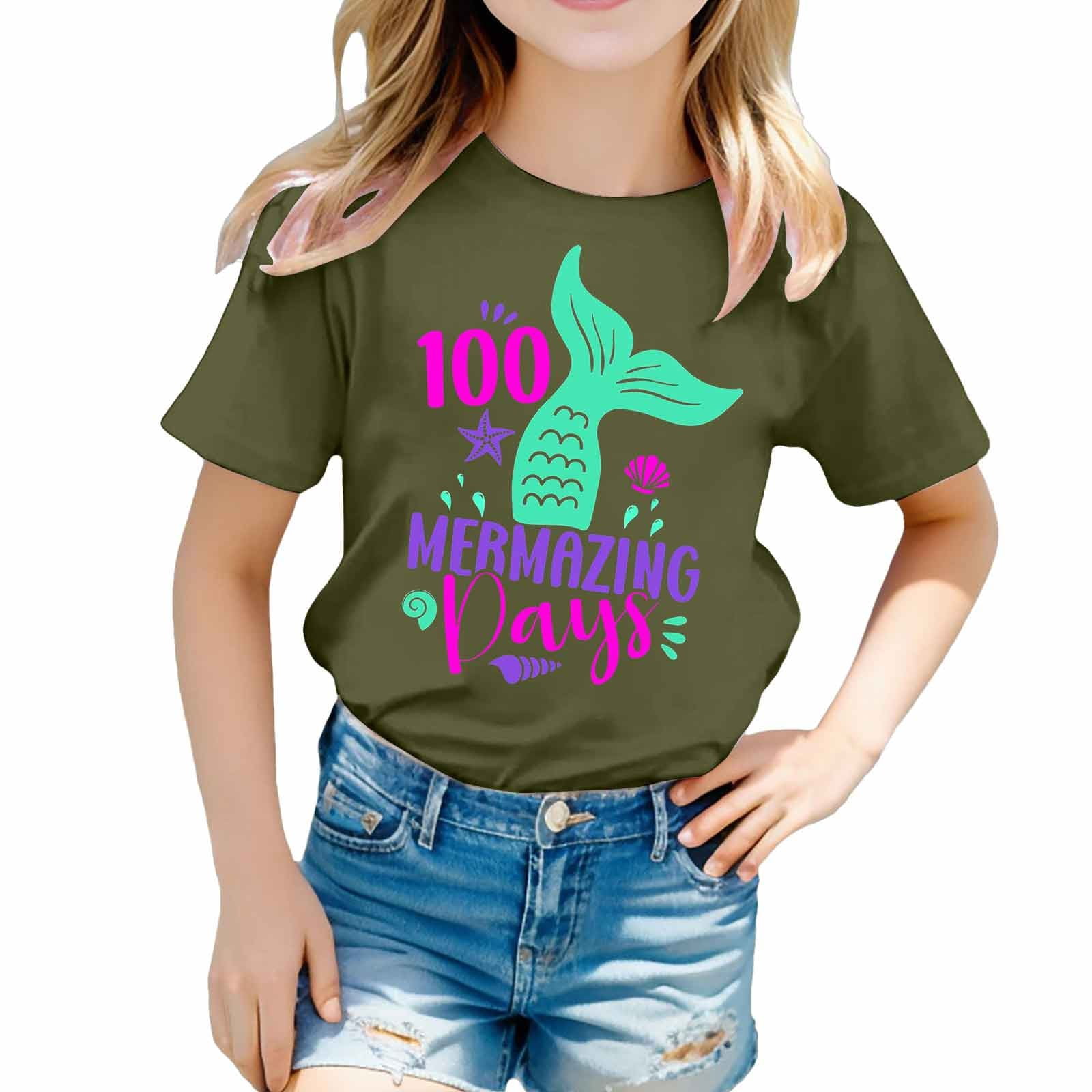 TZEWGL Chemise Décontractée pour Fille Garçon Mignonne à Imprimé Graphique Col Rond Manches Courtes Vêtements pour Infnants Taille 4-5T