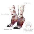 thumbnail image 2 of Yiaed White Red Cat Couple Print Great elasticity Crew Socks Sports socks for Men and Women, 2 of 5
