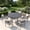 Black table-Wheat Cushion, variant on Vicllax 5 Pieces Outdoor Patio Dining Set, 40" Gray Round Table and 4 Rattan Chairs with Soft Gray Cushions