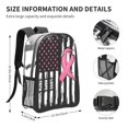 thumbnail image 4 of Kdxio Ribbon Breast Cancer Awareness Clear Backpack, Transparent Bookbag for School for Women Men, Capacity Clear Bag for College, Travel, 4 of 7