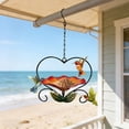 thumbnail image 7 of Hanging Bird Feeder for Outdoor - Flower Bird Water Bowl with Heart Shape Hanging Circle, Bird Feeders for Outside, Garden, Lawn Yard Decor (1PC, Orange), 7 of 7