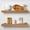 Golden Oak - Light Woodgrain, variant on White Floating Shelf 12 inch, High End Solid Real Wood Small 12inch Floating Shelves for Wall Mounted, White Wooden 12 in Floating Shelves, Heavy Duty Bracket, 12 X 6.5 X 1.75 inch, Set of 2