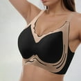 thumbnail image 2 of vigerkar Push up Bra Seamless Wireless Super Gather Support Bra Lifting Anti-Sagging Pushup Bra for Women Black, 3XL, 2 of 5