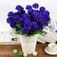 thumbnail image 3 of Flmtop 1 Bunch 9 Head Artificial Hydrangea Silk Flower Bouquet Wedding Party Decor, 3 of 7