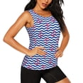 thumbnail image 2 of Junzan Nautical Anchors Pattern Workout Tank Tops for Women Sleeveless Running Loose Fit Yoga Tops Active Shirts Gym Exercise-Medium, 2 of 7