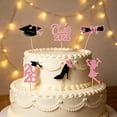 thumbnail image 5 of 12 Pcs 2026 Graduation Cake Cupcake Toppers,Glitter Grad Cap Diploma Food Appetizer Pick for Graduation Theme Party Cake Decorations Supplies,Pink, 5 of 7