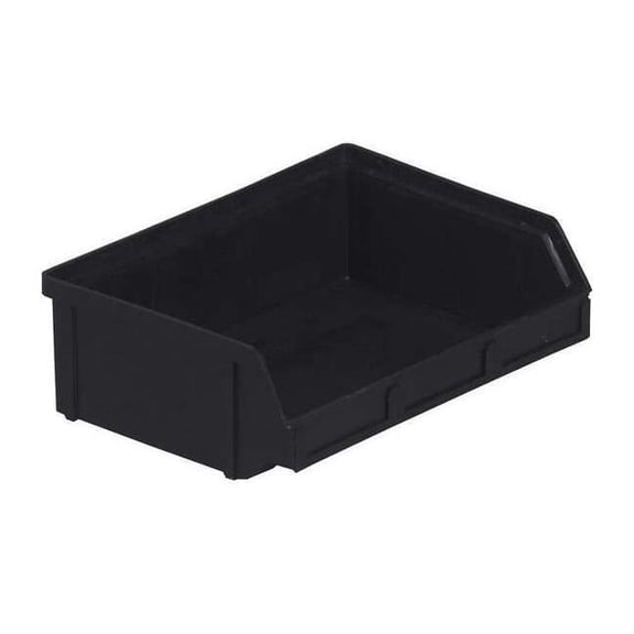 Hang & Stack Storage Bin, Plastic, Black, 2 7/8 in H, 8 7/8 in W, 6 7/8 in L