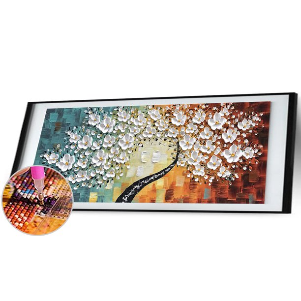 Cuadros Decorativos 80x30cm 5D DIY taladro redondo completo diamante pintura árbol de arte decoración del hogar Tmvgtek embutido en tela