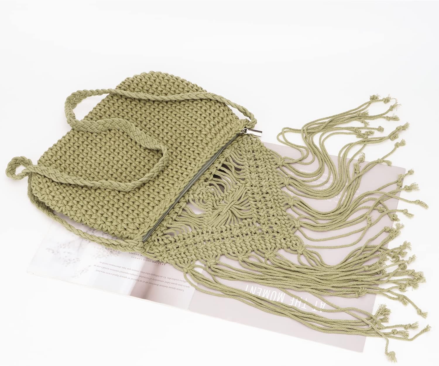 Retro Crochet Crossbody Shoulder Bag for Women Woven Fringe hobo bags Summer Beach Handmade Purse