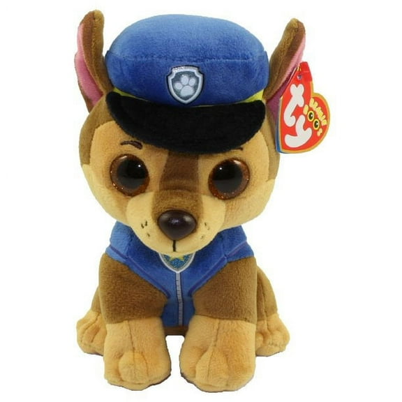 TY Beanie Boos - Paw Patrol Plush - (CHASE the Shepherd Dog 6" and CHASE Key Clip) 2 Piece Plush Set