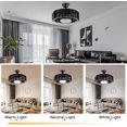 thumbnail image 2 of Miumaeov Bladeless Ceiling Fan with LED Light,Remote Control 3 Colors Changing 3 Speeds,Creative Design Black Ceiling Fan Chandelier 22 Inch for Bedroom Living Room Kitchen (Coffee Black), 2 of 10