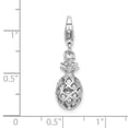 thumbnail image 6 of Auriga 925 Sterling Silver Rhodium-plated Pineapple Charm with Fancy Lobster Clasp (L-37mm, W-8mm), 6 of 6