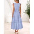 thumbnail image 7 of Merokeety Summer Dress for Women Boho V Neck Cotton Modest Long Dresses with Pockets Blue 2xl, 7 of 7