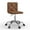 Brown, variant on VECELO PU Leather Armless Office Chair with Wide Seat, Adjustable Height Mid-Back Task Chair, 360° Rolling Swivel Vanity Chair for Home Office,Grey
