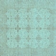 thumbnail image 1 of Ahgly Company Indoor Square Abstract Light Blue Modern Area Rugs, 4' Square, 1 of 4