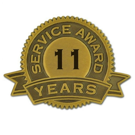 PinMart's 11 Year of Service Award Lapel Pin - 1 Piece