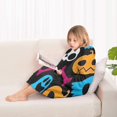 thumbnail image 4 of Halloween Colorful Spooky Elements Blanket Hoodies for Kids 6-13YR Oversize Wearable Blanket Hoodies for Boys Girls Teens, 4 of 7