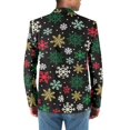 thumbnail image 2 of Uorisanigo Christmas Snowflake Print Mens Blazer Jacket Size M Long Sleeve Regular Fit Men's Casual Blazer Lightweight Jacket One Button Stretch Daily Blazers Stylish, 2 of 6