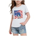 thumbnail image 2 of ZVNAΖH Unisex Kids' Independence Day Print T-Shirt, Boys & Girls Casual Short Sleeve Crew Neck Patriotic Top for 2-14 Years, 4th of July Streetwear, 2 of 6