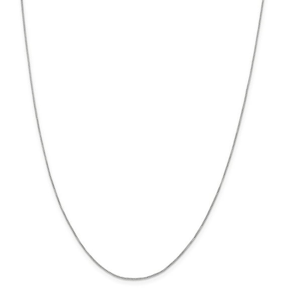White Sterling Silver chain Box 20 in 0.6 mm .6mm
