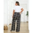 thumbnail image 6 of HDE Womens High Waisted Dress Pants Long Wide Leg Palazzo Trouser Tall S-Plus Fall Plaid S, 6 of 6