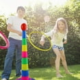 thumbnail image 2 of 12pcs, Colorful Plastic Ring Toss Game Set, Random Color, Outdoor & Indoor Fun Activity, Educational Puzzle Hoop For Party, Kindergarten, Competition, Halloween & Christmas Gift, 13.39inch Tall With B, 2 of 5
