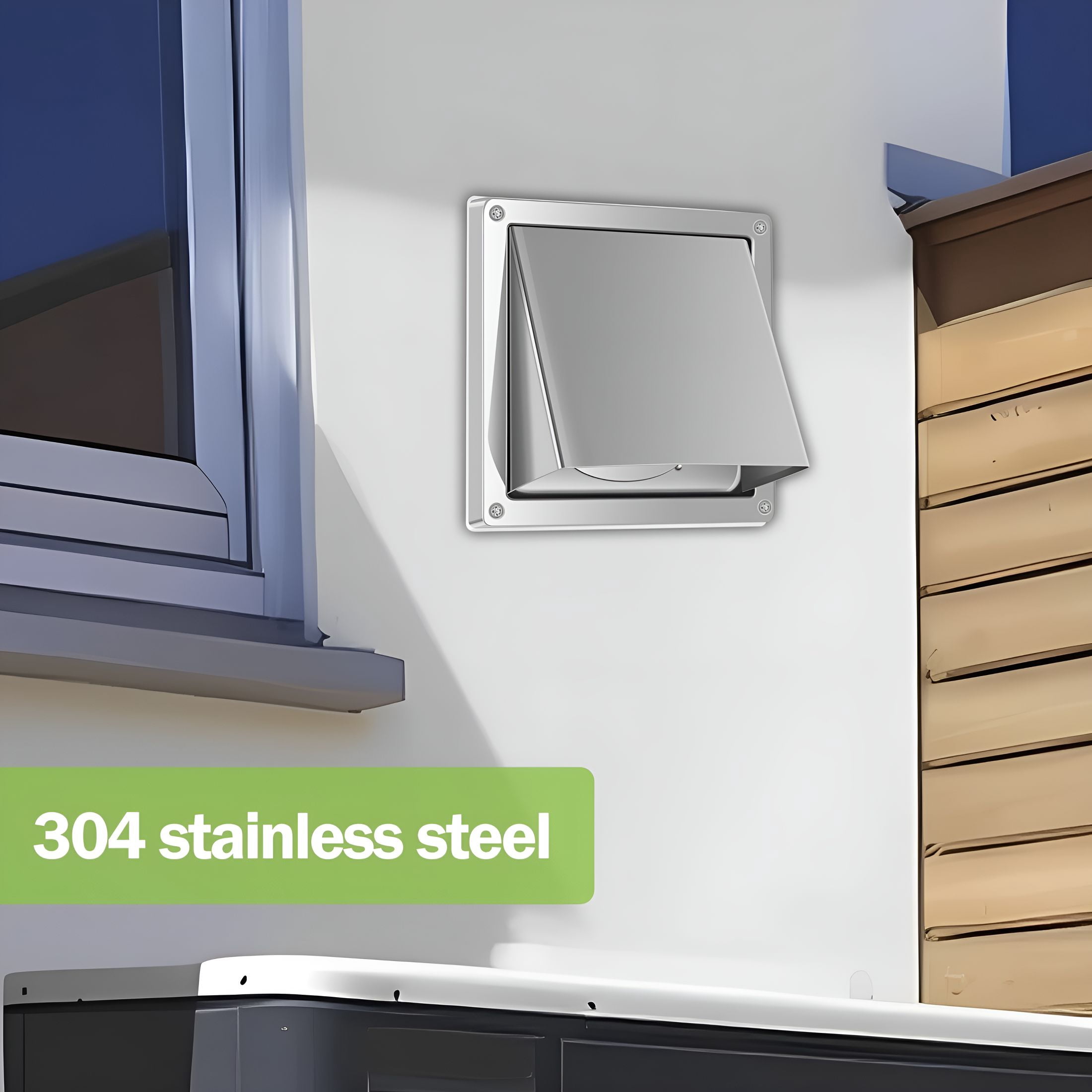 ZHZFKQ 2026 New 4 Inch Dryer Vent Cover,Stainless Steel Wall Exhaust Covers with 4 Screw Washers for Exterior Wall, Laundry Room, Bathroom, Kitchen Weather Proof Exterior Wall Vent Cover