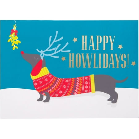 holiday time fun 18 count brt boxed cards dachshund boxed christmas cards walmart