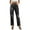 Black, variant on WREESH Womens Jeans Fashion Button Zipper Summer Mid Waist Pockets Full Length Pants Black