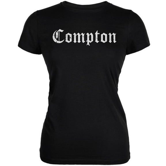 Compton Black Juniors Soft T-Shirt - 2X-Large