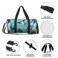 thumbnail image 6 of Xecao Flying Swallows print Round Travel Duffel Bag is a foldable gym bag with an inner pocket, perfect for travel sports, 6 of 8
