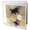 3dRose The Cow Jumped Over the Moon vintage - Greeting Cards, 6 by 6-inches, set of 6