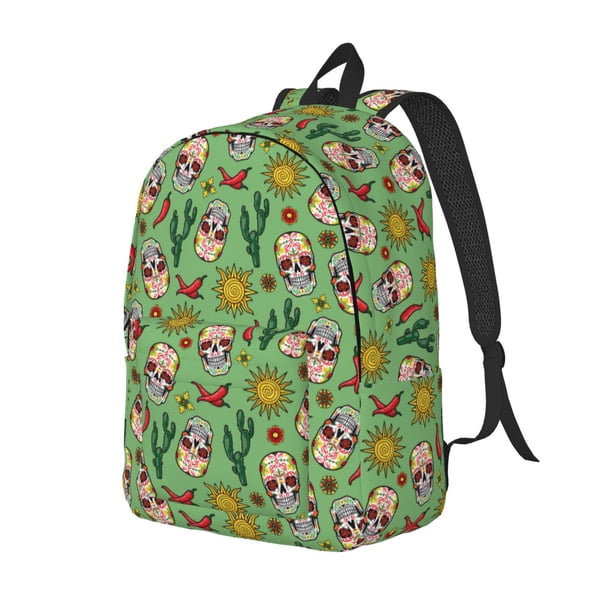 Easygdp Vintage Sugar Skull Mochila de Lona Resistente para Laptop, Compatible con Laptops de 15 a 17 pulgadas, Ideal para Escuela, Trabajo y Viajes-Small