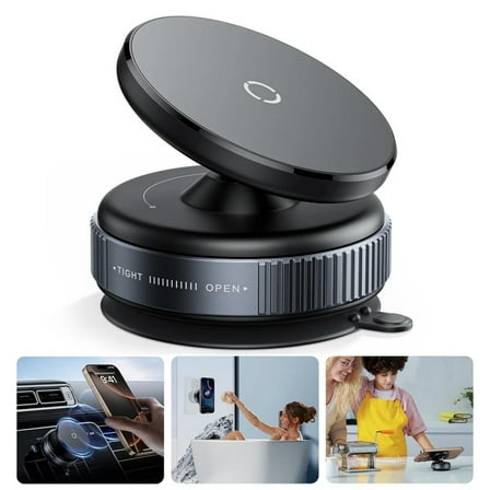 2 in 1 MagSafe Car Mount for iPhone 17 16 15 14 13 12, Magnetic Phone Holder 360° Adjustable Suction Cup Phone Mount for Car/Gym