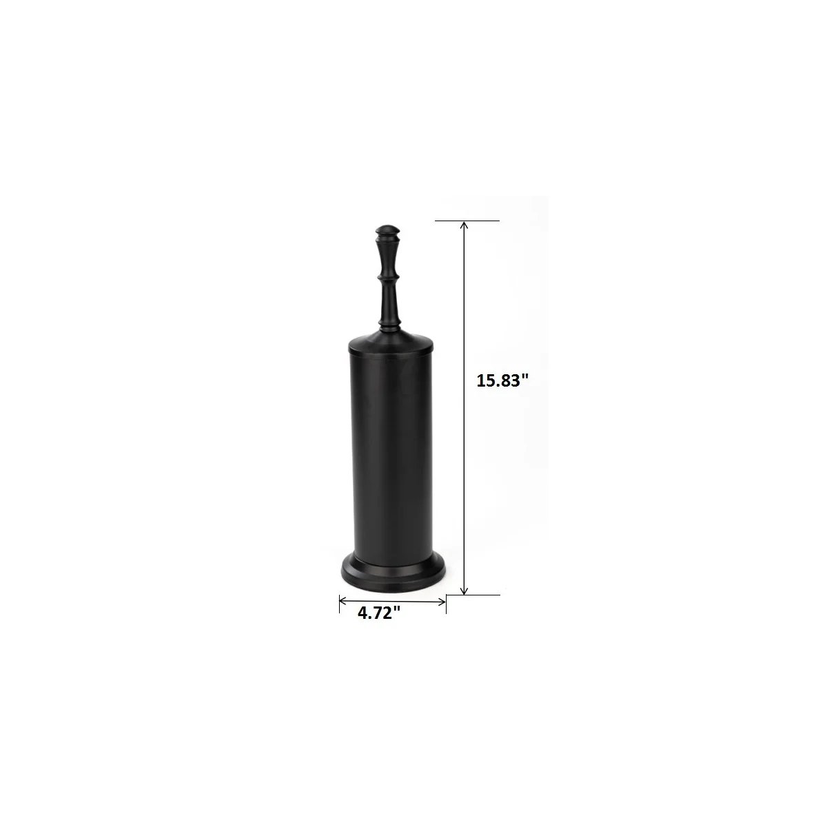 J&V TEXTILES Indsutrial Toilet Brush, Toilet Bowl Brush with Extra Long Handle Durable Bristles Toilet Scrubber and Covered Holder for Toilet Brush Set Matte Black