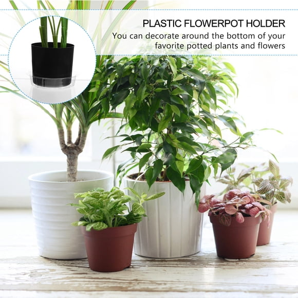 MERRYHAPY 25Ud Saucers Transparent De Plástico Para Macetas Con Drenaje Y Soporte Para Plantas En Casa