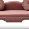 thumbnail image 5 of 54”  2 Seater Couch for Small Spaces, Modern Velvet Loveseat Sofa with 2 Round Pillows and Nailhead Trim, Upholstered Accent Bedside Entryway Bench for Living Room Bedroom Apartment, Rose, 5 of 7